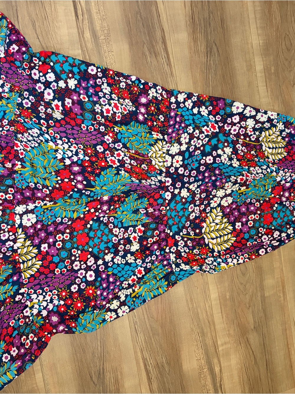 Forever 21 Floral Maxi Skirt in Purple, Teal & Red